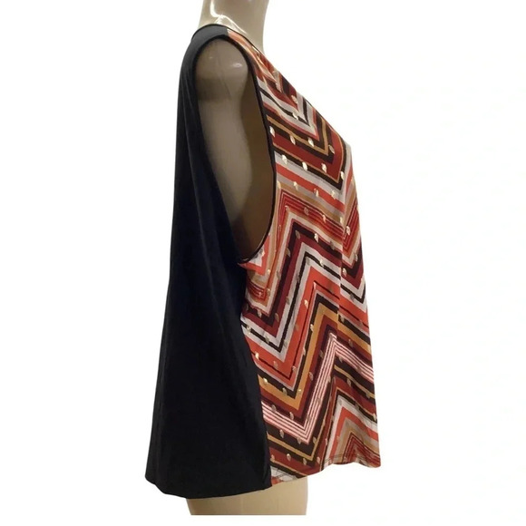 Exclusive One Size 3X Sleeveless Top With Gold Details. New Without Tags - Picture 2 of 8